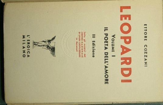 Leopardi - Ettore Cozzani - copertina