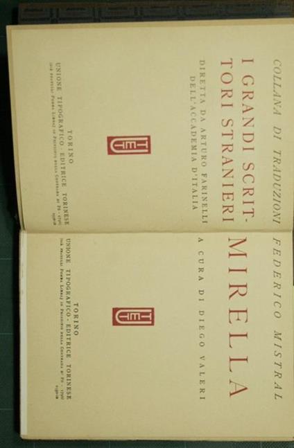 Mirella - Frédéric Mistral - copertina