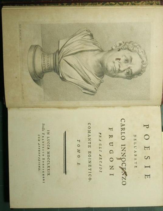 Poesie dell'Abate Carlo Innocenzo Frugoni fra gli Arcadi Comante Eginetico - copertina