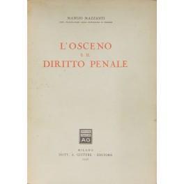L' osceno e il diritto penale di: Mazzanti Manlio - copertina