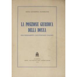 La posizione giuridica della donna nell'ordinamento costituzionale italiano - copertina