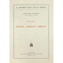Stato e persone giuridiche pubbliche - Salvatore Foderaro - copertina