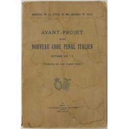 Avant-projet d'un nouveau code penal italien. Octobre 1927 - V. (Traduction du texte originel italien) - copertina