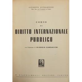 Corso di diritto internazionale pubblico. con prefazione di Giorgio Cansacchi - copertina