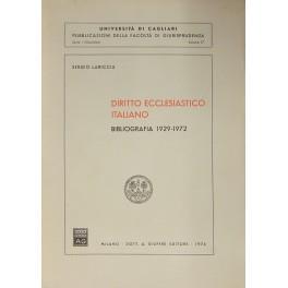 Diritto ecclesiastico italiano. Bibliografia 1929-1972 - Sergio Lariccia - copertina