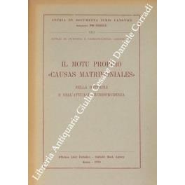 Il motu proprio causas matrimoniales nella dottrina e nell'attuale giurisprudenza. Annali di dottrina e giurisprudenza canonica (V) - copertina
