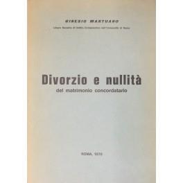 Divorzio e nullità del matrimonio concordatario - Ginesio Mantuano - copertina