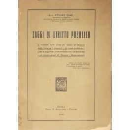 Saggi di diritto pubblico. Il controllo della Corte dei Conti Il bilancio dello Stato ed i trasporti Le acque pubbliche I danni di guerra Il decentramento e la Basilicata La ricostruzione di Messina Rinnovamento - Cesare Carli - copertina