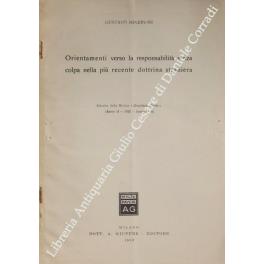 Orientamenti verso la responsabilità senza colpa nella più recente dottrina straniera - Gustavo Minervini - copertina
