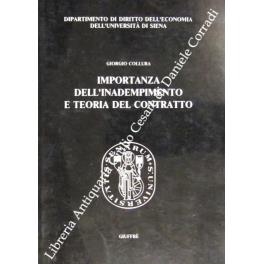 Importanza dell'inadempimento e teoria del contratto - Giorgio Collura - copertina