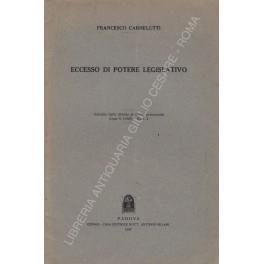 Eccesso di potere legislativo - Francesco Carnelutti - copertina
