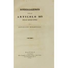 Dichiarazione dell'Articolo 263 delle leggi civili - Giuseppe Mirabelli - copertina