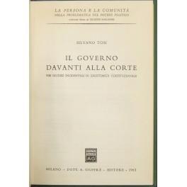 Il governo davanti alla Corte nei giudizi incidentali di legittimità costituzionale - Silvano Tosi - copertina
