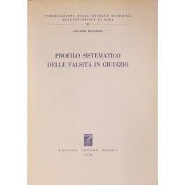 Profilo sistematico delle falsità in giudizio - Giuseppe Ruggiero - copertina