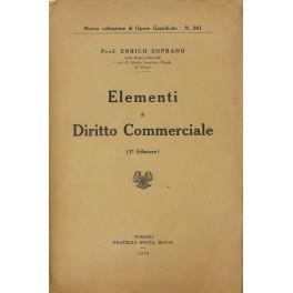 Elementi di diritto commerciale - Enrico Sorano - copertina