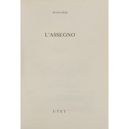 L' assegno - Silvio Pieri - copertina