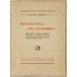 Indagini sulla vita economica - Agostino Amantia - copertina