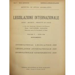 Annuario di diritto comparato e di studi legislativi. A cura di Salvatore Galgano. Prima serie. Vol. V - Supplemento - 1936 - copertina
