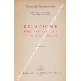 Relazione sugli articoli 3 e 4 della Legge Merlin - copertina