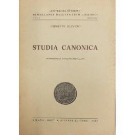 Studia canonica. Presentazione di Rinaldo Bertolino - Giuseppe Olivero - copertina