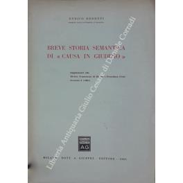 Breve storia semantica di causa in giudizio - Enrico Redenti - copertina