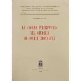 Le norme interposte nel giudizio di costituzionalità - Massimo Siclari - copertina