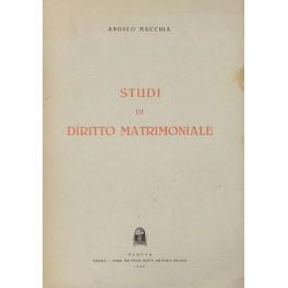 Studi di diritto matrimoniale - Angelo Macchia - copertina