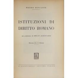 Istituzioni di diritto romano. Con prefazione di Emilio Albertario - Pietro Bonfante - copertina