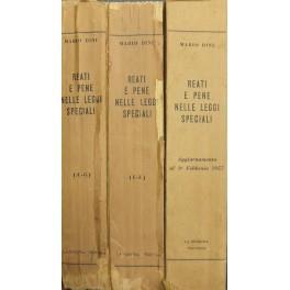 Reati e pene nelle leggi speciali. Vol. I - A-G Vol. II - I-Z + Aggiornamento al 1° Febbraio 1957 - Mario Dini - copertina