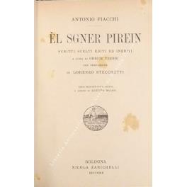 El Sgner Pirein. Scritti scelti editi ed inediti a cura di Oreste Trebbi con prefazione di Lorenzo Stecchetti con aggiunte e disegni di Augusto Majani - Antonio Fiacchi - copertina