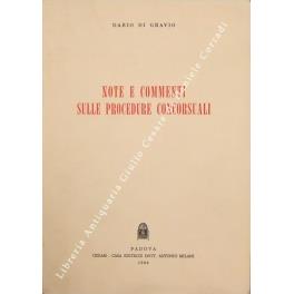 Note e commenti sulle procedure concorsuali di: Di Gravio Dario - copertina
