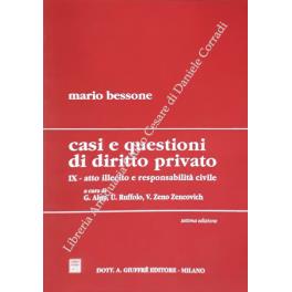 Casi e questioni di diritto privato. Vol. IX - Atto illecito e responsabilità civile. a cura - copertina