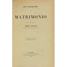 Del contratto di matrimonio - Emilio Bianchi - copertina