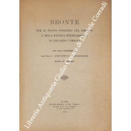 Bronte per il nuovo indirizzo del diritto e della politica internazionale, con una conferenza dell'avv. Ernesto Ardizzoni - copertina