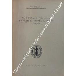 La doctrine italienne de droit international prive (1958-1960) - Tito Ballarino - copertina