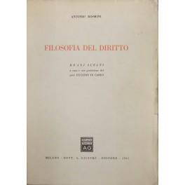 Filosofia del diritto. Brani scelti a cura e con prefazione del prof. Eugenio di Carlo di: Rosmini Serbati Antonio - copertina