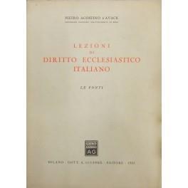 Lezioni di diritto ecclesiastico italiano. Le fonti - copertina