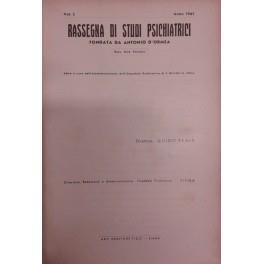 Rassegna di studi psichiatrici. Diretta da Antonio D'Ormea. Vol. L - 1961 - copertina
