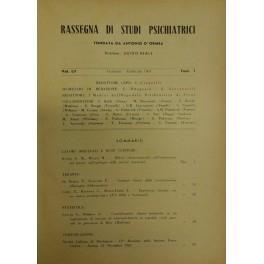 Rassegna di studi psichiatrici. Diretta da Antonio D'Ormea. Vol. LII - 1963 - copertina