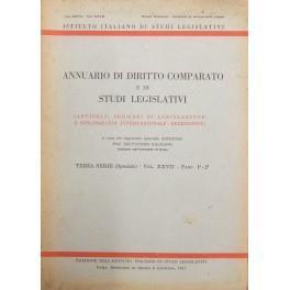 Annuario di diritto comparato e di studi legislativi. A cura di Salvatore Galgano. Terza serie. Vol. XXVII - Fasc. 1 e 2: Biscaretti di Ruffia - Le costituzioni dei nuovi Lander germanici. Cozzi - Contributo alla teoria dell'arricchimento ingiustific - copertina