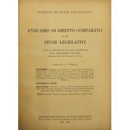 Annuario di diritto comparato e di studi legislativi. A cura di Salvatore Galgano. Prima serie. Vol. IV e V - Parte I - 1930 - copertina