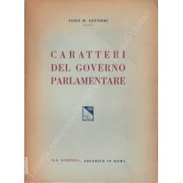 Caratteri del governo parlamentare - copertina