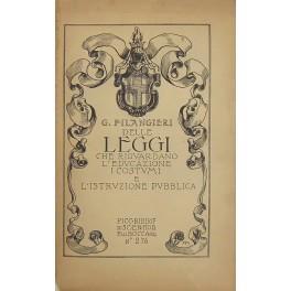Delle leggi che riguardano l'educazione, i costumi e l'istruzione pubblica. Libro IV della Scienza della Legislazione. Introduzione e revisione del testo e delle note a cura di Settimio Carassali - Gaetano Filangieri - copertina