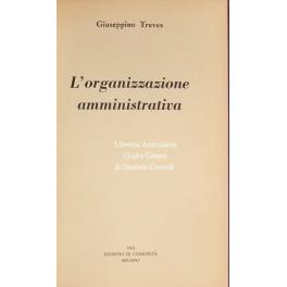 L' organizzazione amministrativa - Giuseppino Treves - copertina
