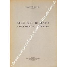 Passi del digesto scelti e tradotti letteralmente - Augusto Odone - copertina