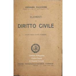 Elementi di diritto civile - Giovanni Pacchioni - copertina