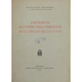 Contributo alla teorica della personalità degli organi dello Stato - Salvatore Foderaro - copertina