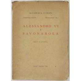 Alessandro VI e Savonarola (Brevi e lettere) - copertina