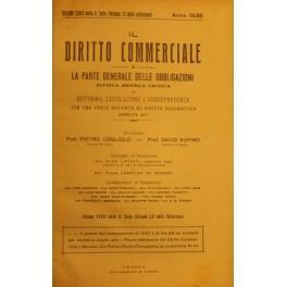 Il Diritto Commerciale e la parte generale delle obbligazioni. Diretta da: P. Cogliolo, D. Supino, L. Parodi. Annata 1936. Parte I - Dottrina. Parte II - Giurisprudenza - copertina