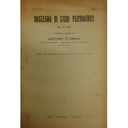 Rassegna di studi psichiatrici. Diretta da Antonio D'Ormea. Vol. XXXIX - 1950 - copertina